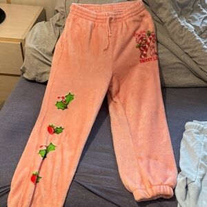 Kids Pink Fleece Bottoms